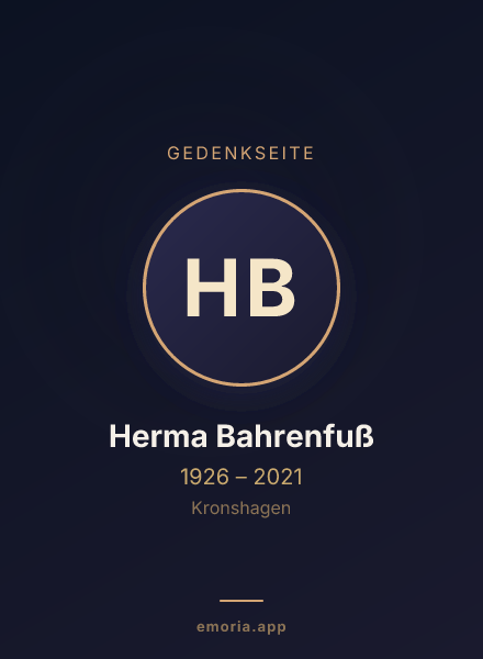 Gedenkportrait von Herma Bahrenfuß