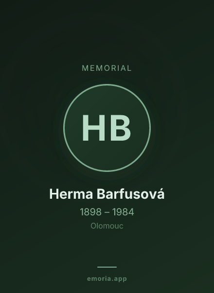 Memorial portrait of Herma Barfusová