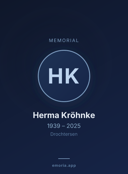 Memorial portrait of Herma Kröhnke