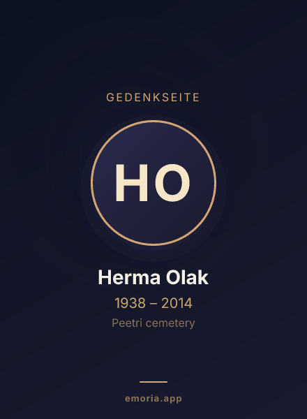 Gedenkportrait von Herma Olak