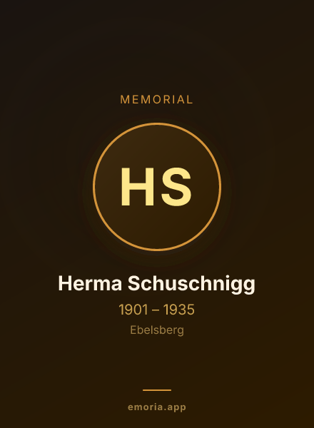 Memorial portrait of Herma Schuschnigg