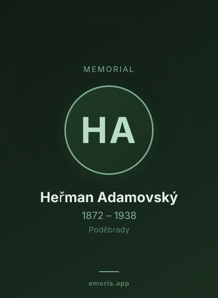 Memorial portrait of Heřman Adamovský