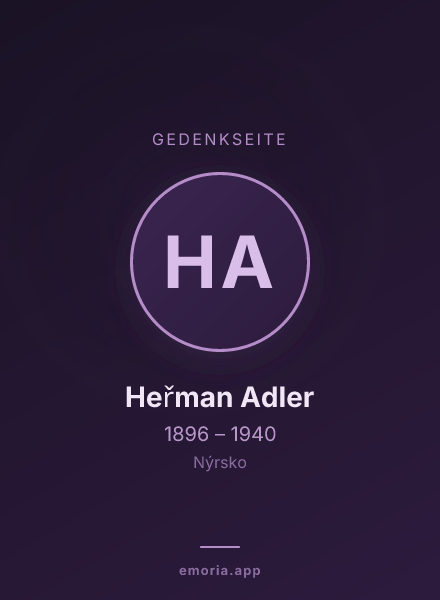 Gedenkportrait von Heřman Adler