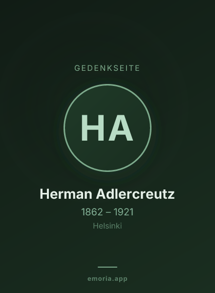 Gedenkportrait von Herman Adlercreutz