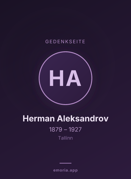 Gedenkportrait von Herman Aleksandrov