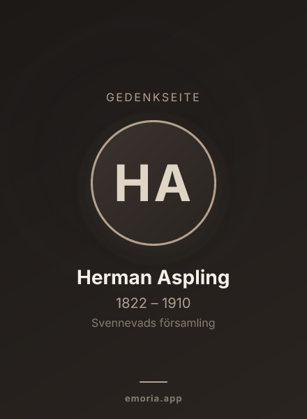 Gedenkportrait von Herman Aspling