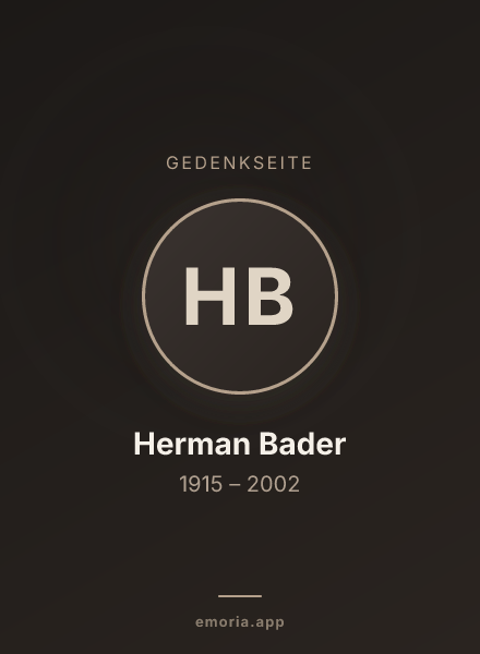 Gedenkportrait von Herman Bader