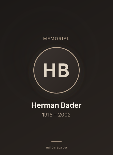 Memorial portrait of Herman Bader