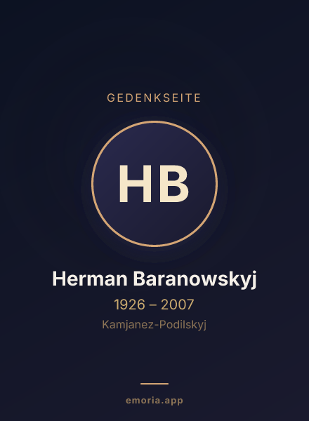 Gedenkportrait von Herman Baranowskyj