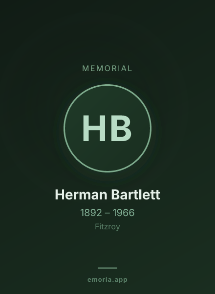 Memorial portrait of Herman Bartlett