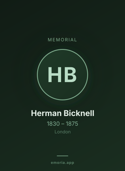 Memorial portrait of Herman Bicknell