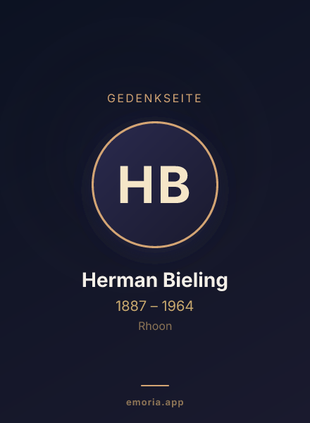 Gedenkportrait von Herman Bieling