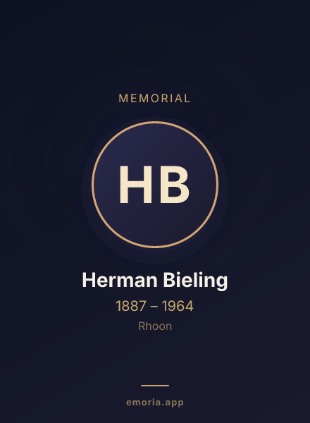 Memorial portrait of Herman Bieling