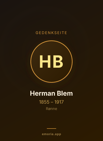 Gedenkportrait von Herman Blem