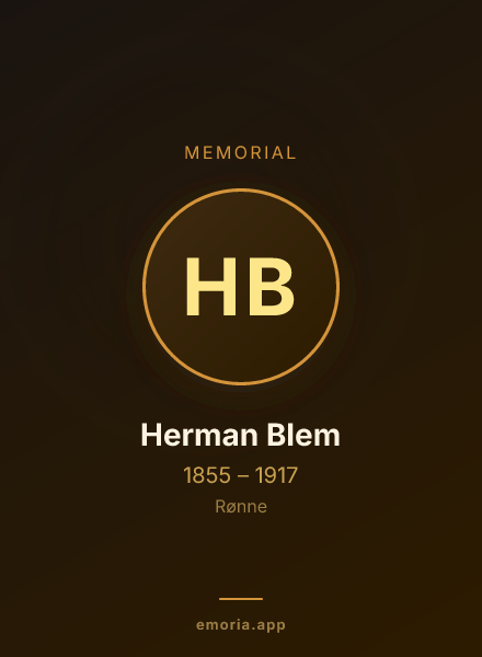 Memorial portrait of Herman Blem