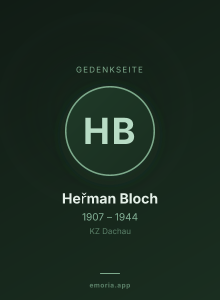Gedenkportrait von Heřman Bloch