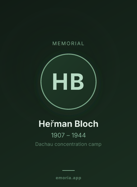 Memorial portrait of Heřman Bloch