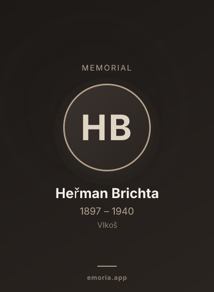 Memorial portrait of Heřman Brichta