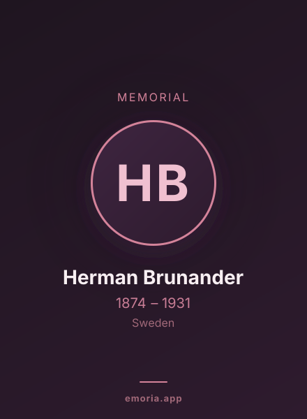 Memorial portrait of Herman Brunander