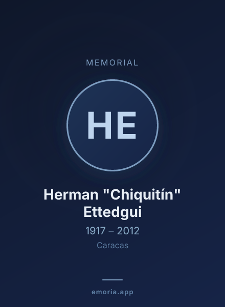 Memorial portrait of Herman "Chiquitín" Ettedgui