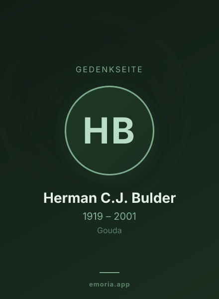 Gedenkportrait von Herman C.J. Bulder