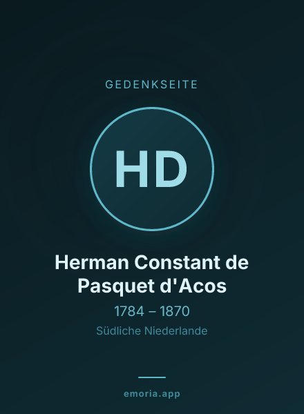 Gedenkportrait von Herman Constant de Pasquet d'Acos