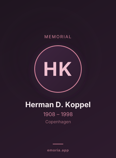 Memorial portrait of Herman D. Koppel