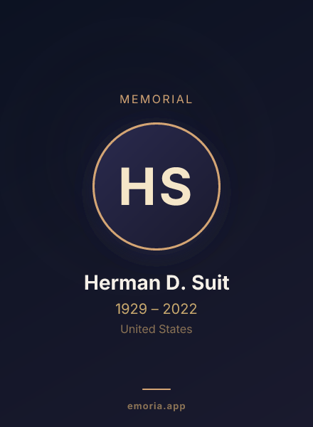 Memorial portrait of Herman D. Suit