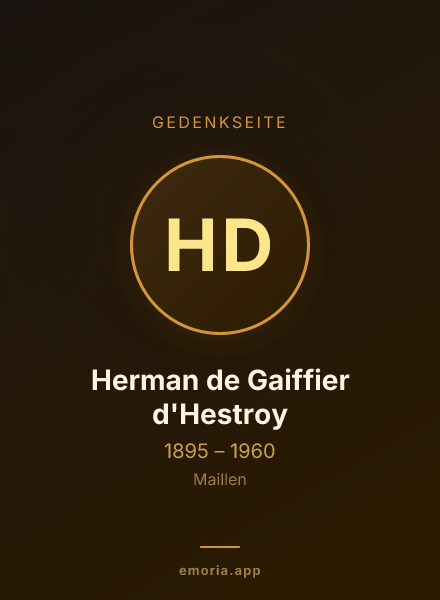 Gedenkportrait von Herman de Gaiffier d'Hestroy