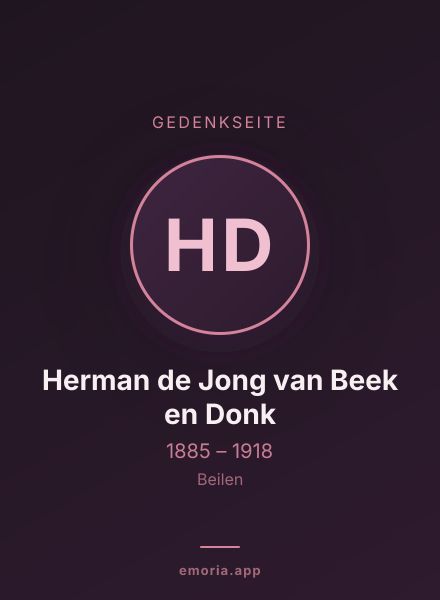 Gedenkportrait von Herman de Jong van Beek en Donk