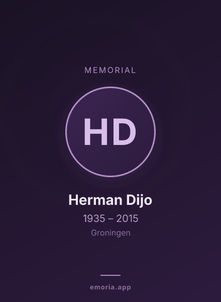 Memorial portrait of Herman Dijo