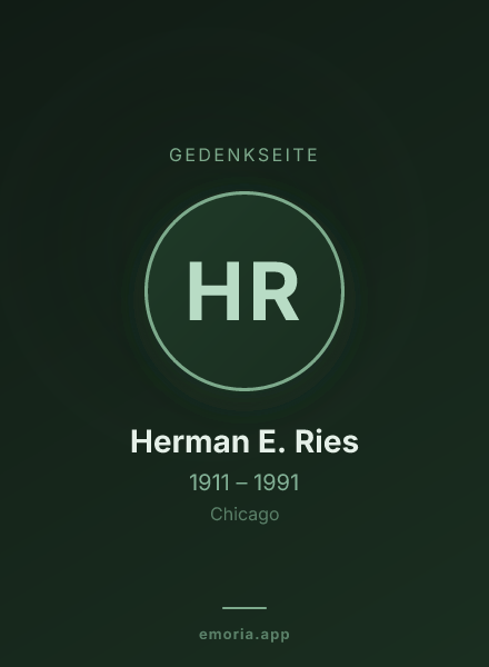 Gedenkportrait von Herman E. Ries