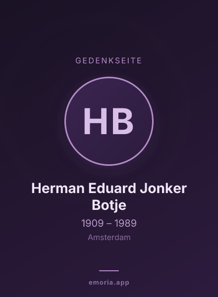 Gedenkportrait von Herman Eduard Jonker Botje