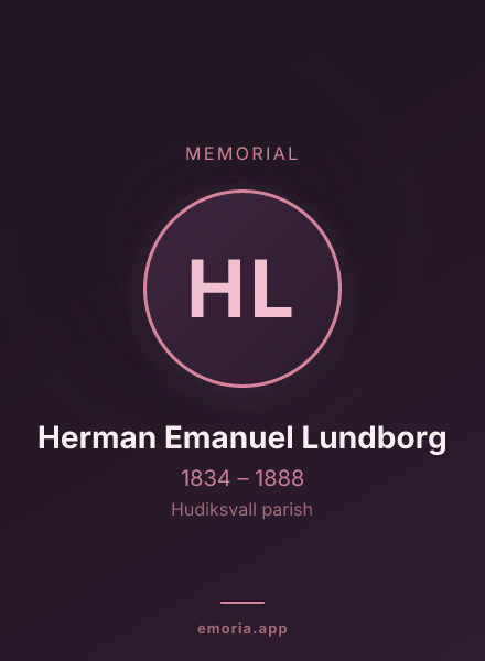 Memorial portrait of Herman Emanuel Lundborg