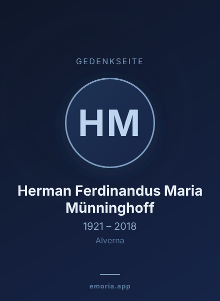 Gedenkportrait von Herman Ferdinandus Maria Münninghoff