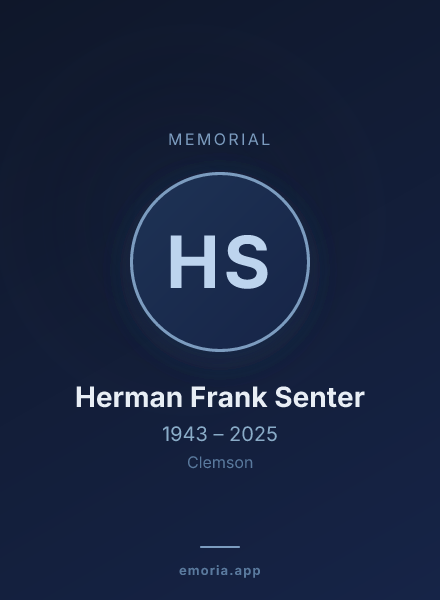 Memorial portrait of Herman Frank Senter