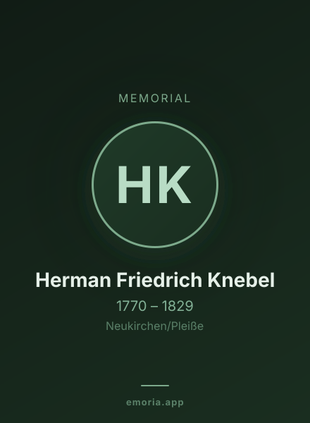 Memorial portrait of Herman Friedrich Knebel