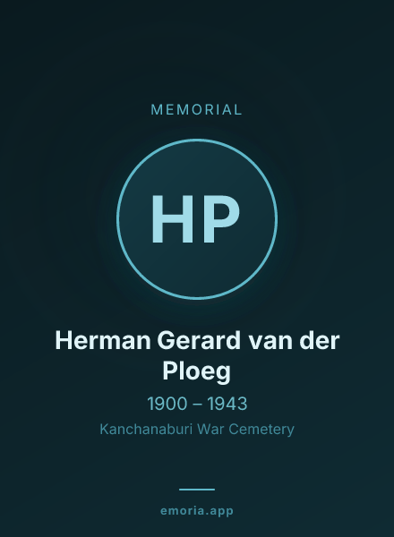 Memorial portrait of Herman Gerard van der Ploeg
