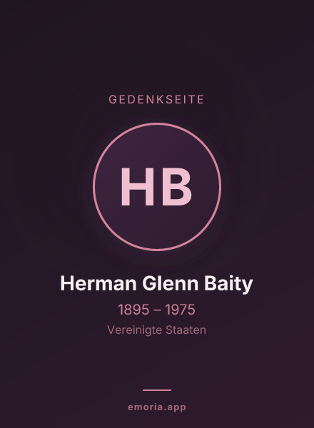 Gedenkportrait von Herman Glenn Baity