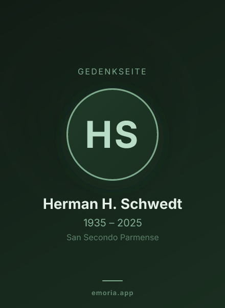 Gedenkportrait von Herman H. Schwedt