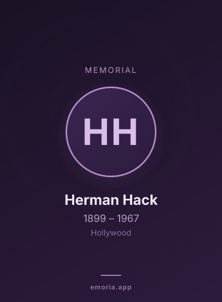 Memorial portrait of Herman Hack