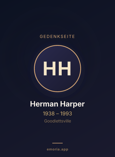Gedenkportrait von Herman Harper