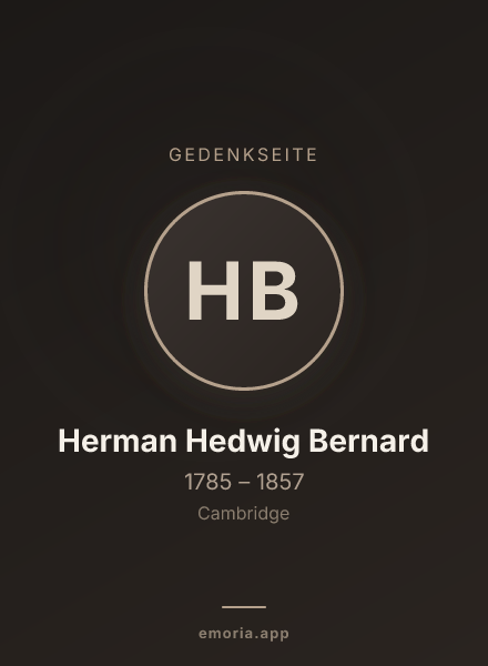 Gedenkportrait von Herman Hedwig Bernard