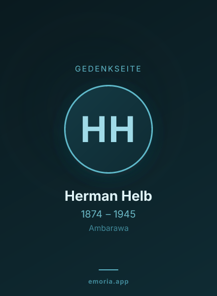 Gedenkportrait von Herman Helb