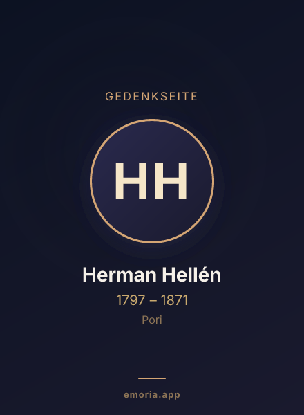 Gedenkportrait von Herman Hellén