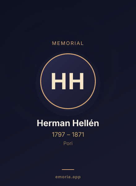 Memorial portrait of Herman Hellén