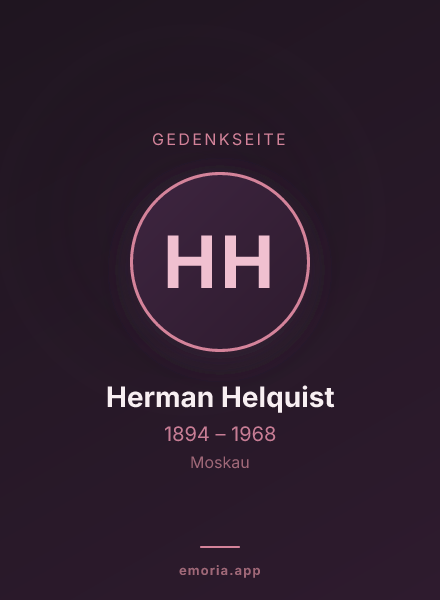 Gedenkportrait von Herman Helquist