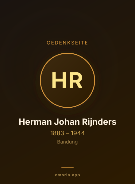 Gedenkportrait von Herman Johan Rijnders