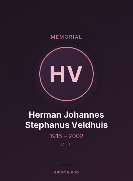 Memorial portrait of Herman Johannes Stephanus Veldhuis