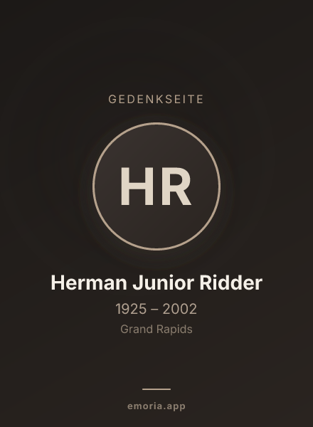 Gedenkportrait von Herman Junior Ridder